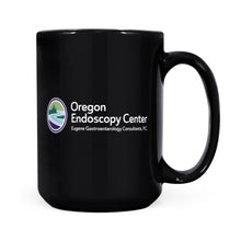 Load image into Gallery viewer, Black Mug - Eugene Gastroenterology Oregon logo