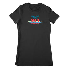 Load image into Gallery viewer, Premium Women's T-shirt - Santa Cruz 911 blue logo
