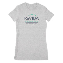 Load image into Gallery viewer, Premium Women's T-shirt - ReVIDA middle logo
