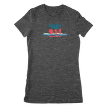Load image into Gallery viewer, Premium Women's T-shirt - Santa Cruz 911 blue logo
