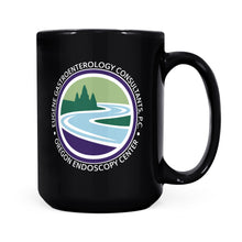 Load image into Gallery viewer, Black Mug - Eugene Gastroenterology circle logo
